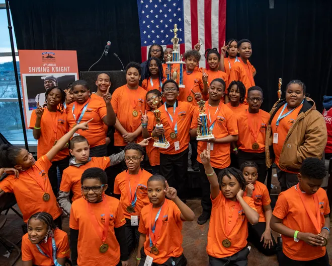 Picture of kids champion chess team in Detroit 