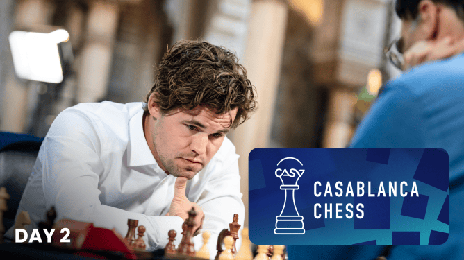 Carlsen prevails at time-travel chess. Photo: Maria Emelianova/Chess.com.