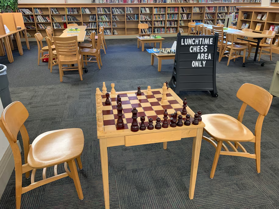 Maurine Seto, a school librarian in California, designated a chess area in the library to accommodate student demand. (Maurine Seto)