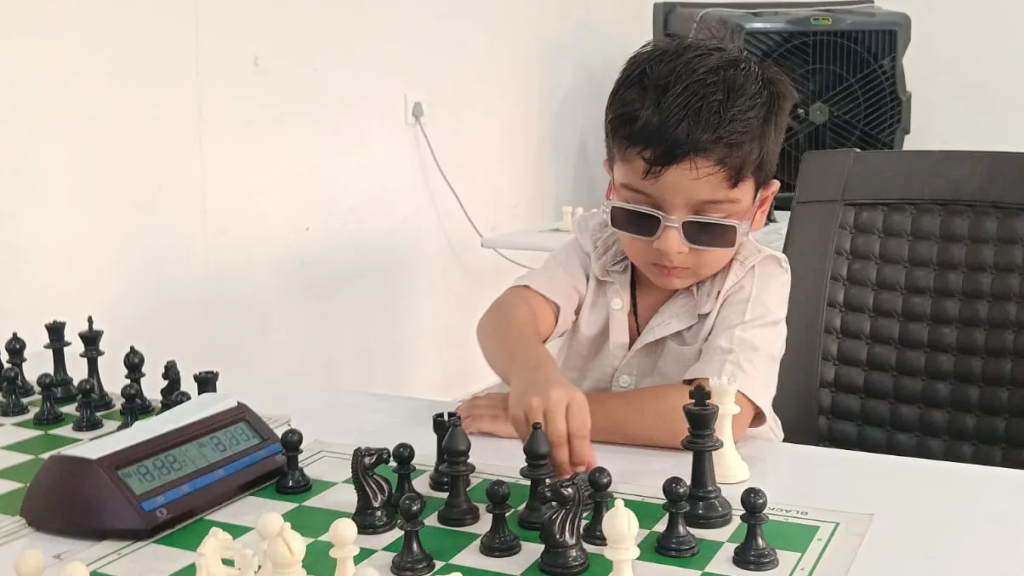 3-year-old Sarwagya Singh Kushwaha, the world's youngest FIDE rated player. Photo: Akshat Khamparia